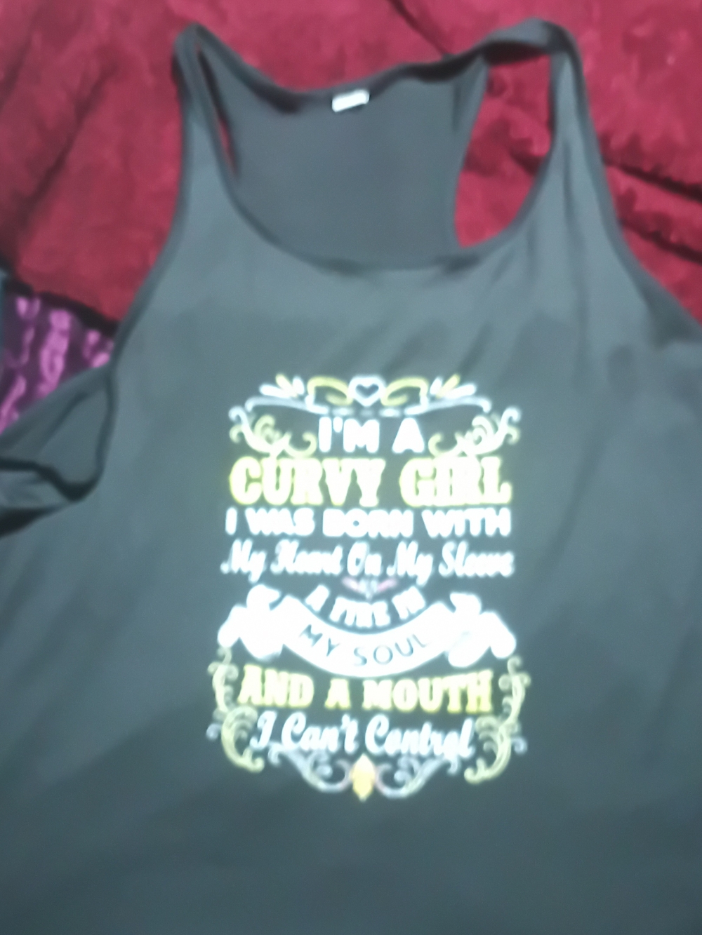 Curvy Girl Graphic Tank Top - Black